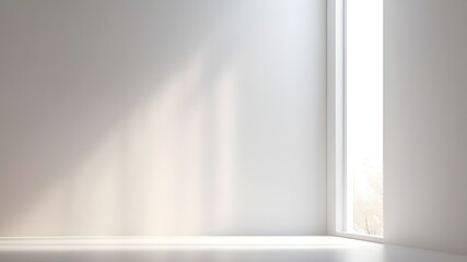 realistic and understated natural light windows with fuzzy edges, abstract background, and shadow overlay on wall paper texture. abstract bright white backdrop with minimal elements for showcasing pro