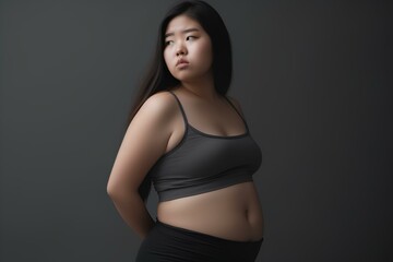 痩せたいのにダイエットに失敗してまた太ったことに悩む肥満女性
