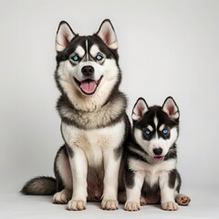 Fototapeta premium two cute dogs on a white background