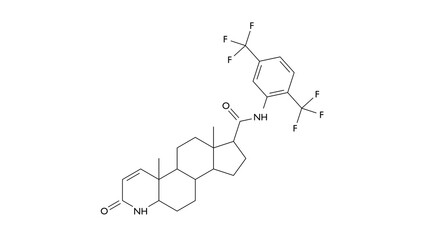Obraz premium dutasteride molecule, structural chemical formula, ball-and-stick model, isolated image avodart
