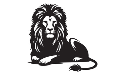 Vector silhouette of a Lion with a minimalist logo design 