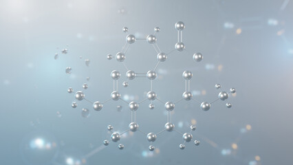 nifedipine molecular structure, 3d model molecule, adalat, structural chemical formula view from a microscope