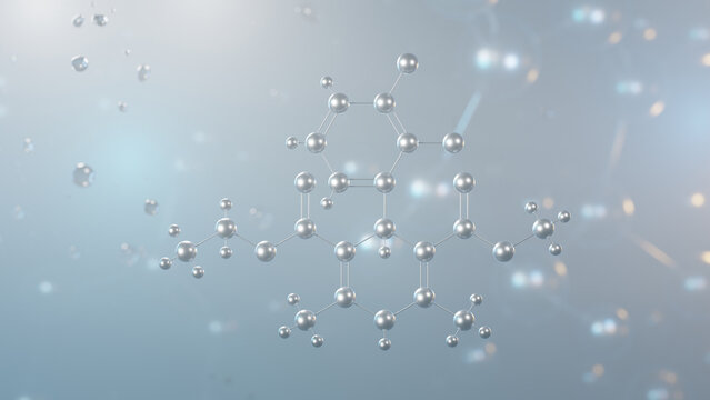 felodipine molecular structure, 3d model molecule, calcium channel blocker, structural chemical formula view from a microscope