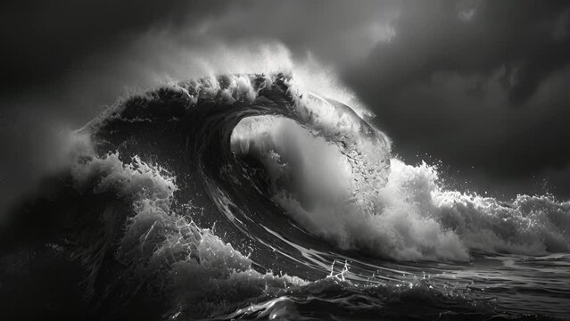 A wave cresting at its peak symbolizing the potential for huge profits in crypto arbitrage.