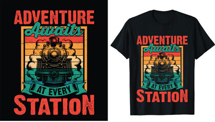 Train T-Shirt, Train Lovers, Railroad T Shirts, Railroad Shirt, Train Tshirt, Steam Engine
 Gifts for Men, Locomotive Shirt, Railroad Gift, Retro Train Tee, Steam Engine T-Shirt