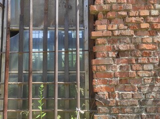 abandoned area industrial zone with old destroyed houses. stalker