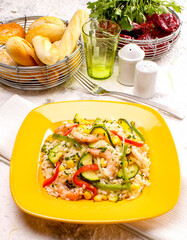 arroz con gambas y verduras 