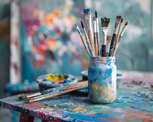 Fototapeta premium Art Therapy Session Creativity as a Wellness Tool for Emotional Wellbeing