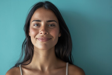 A close up portrait of a woman with a subtle smile