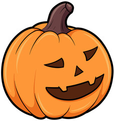 cartoon helloween pumpkin with a big smile clipart