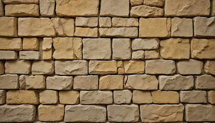 Obraz premium a close up of a stone wall with a fire hydrant in front of it