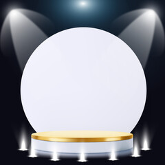 Grand Showcase Platform. Realistic 3D Podium and Stage Pedestal for Product Presentation, Featuring Clean and Trendy Design Elements