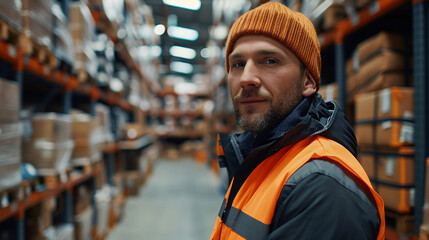 Warehouse staff managing parcels, ensuring accurate and timely deliveries