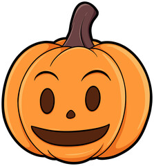 cartoon helloween pumpkin with a big smile clipart
