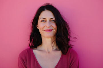 Fototapeta premium A close up portrait of a woman with a subtle smile
