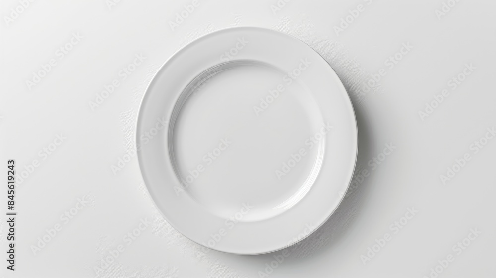 Poster ceramic plate with empty white circle on white background isolated with clipping path