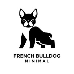 French bulldog Logo icon design illustration template