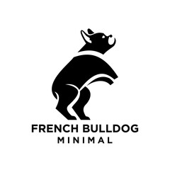 French bulldog Logo icon design illustration template