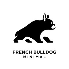 French bulldog Logo icon design illustration template