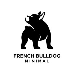 French bulldog Logo icon design illustration template