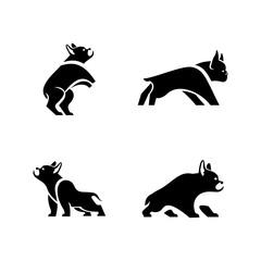 French bulldog Logo icon design illustration template