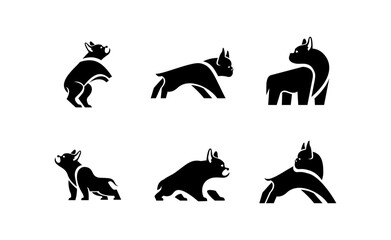 French bulldog Logo icon design illustration template
