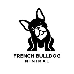 French bulldog Logo icon design illustration template