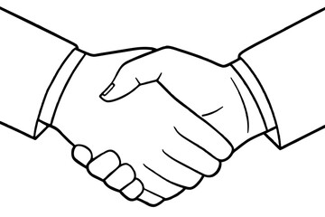 handshake outline vector illustration