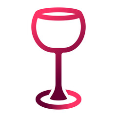  Illustration depicting a red gradient icon of a glass or shot glass on a white background