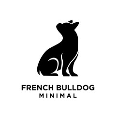 French bulldog Logo icon design illustration template