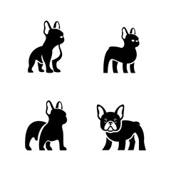 French bulldog Logo icon design illustration template