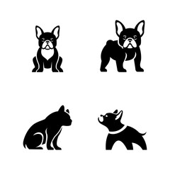 French bulldog Logo icon design illustration template