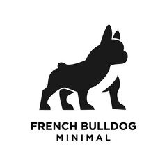 French bulldog Logo icon design illustration template