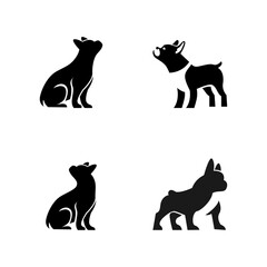 French bulldog Logo icon design illustration template