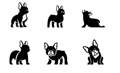 French bulldog Logo icon design illustration template