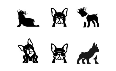 French bulldog Logo icon design illustration template