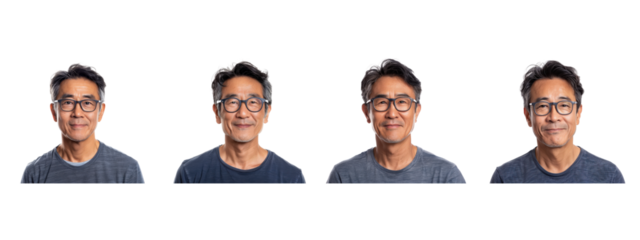 A asian man isolated on white transparent background, PNG File. Perfect for clipart