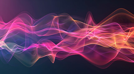 Obraz premium Vibrant Multicolored Abstract Flowing Waves Background