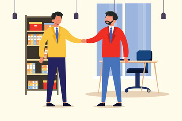 Client first Concept. Colored flat vector illustration isolated.