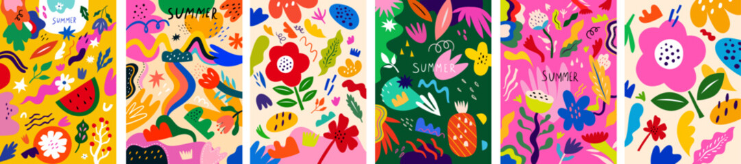 Beautiful flower collection of posters with flowers, leaves, floral bouquets, flower compositions. Notebook covers