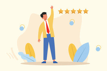 Client first Concept. Colored flat vector illustration isolated.