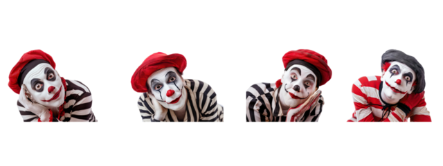 A mime isolated on white transparent background, PNG File. Perfect for clipart