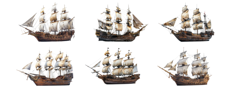 A sail boat isolated on white transparent background, PNG File. Perfect for clipart