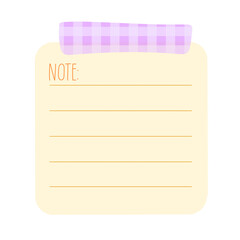 Note with tape planner blank reminder