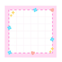 Cute pink pastel blank reminder paper note