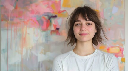 painter artist with a picture