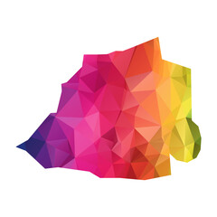 Abstract Polygon Map - Vector illustration Low Poly Color Rainbow Vatican City map of isolated. Vector eps10.