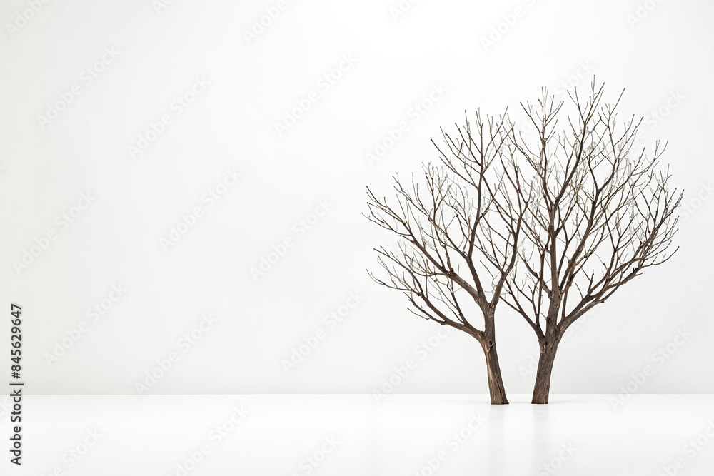 Poster Minimalist Tree Silhouette Against White Background