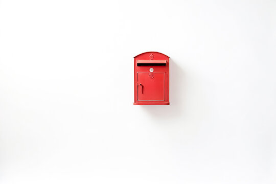 Red Postbox on a White Wall