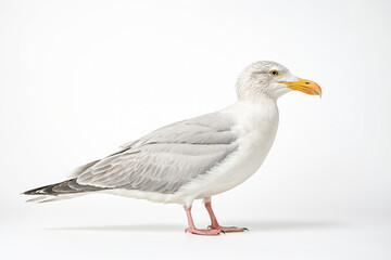 Obraz premium Seagull standing on a white background